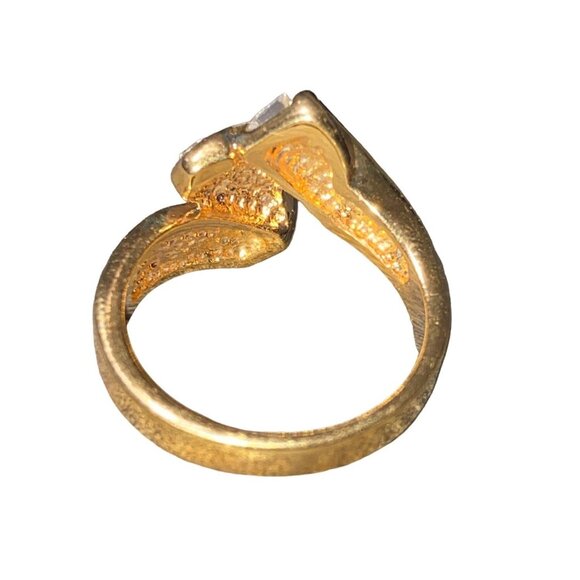 Ring 6 Gold Plated CZ Cubic Zirconia Baguette Women - Picture 4 of 7